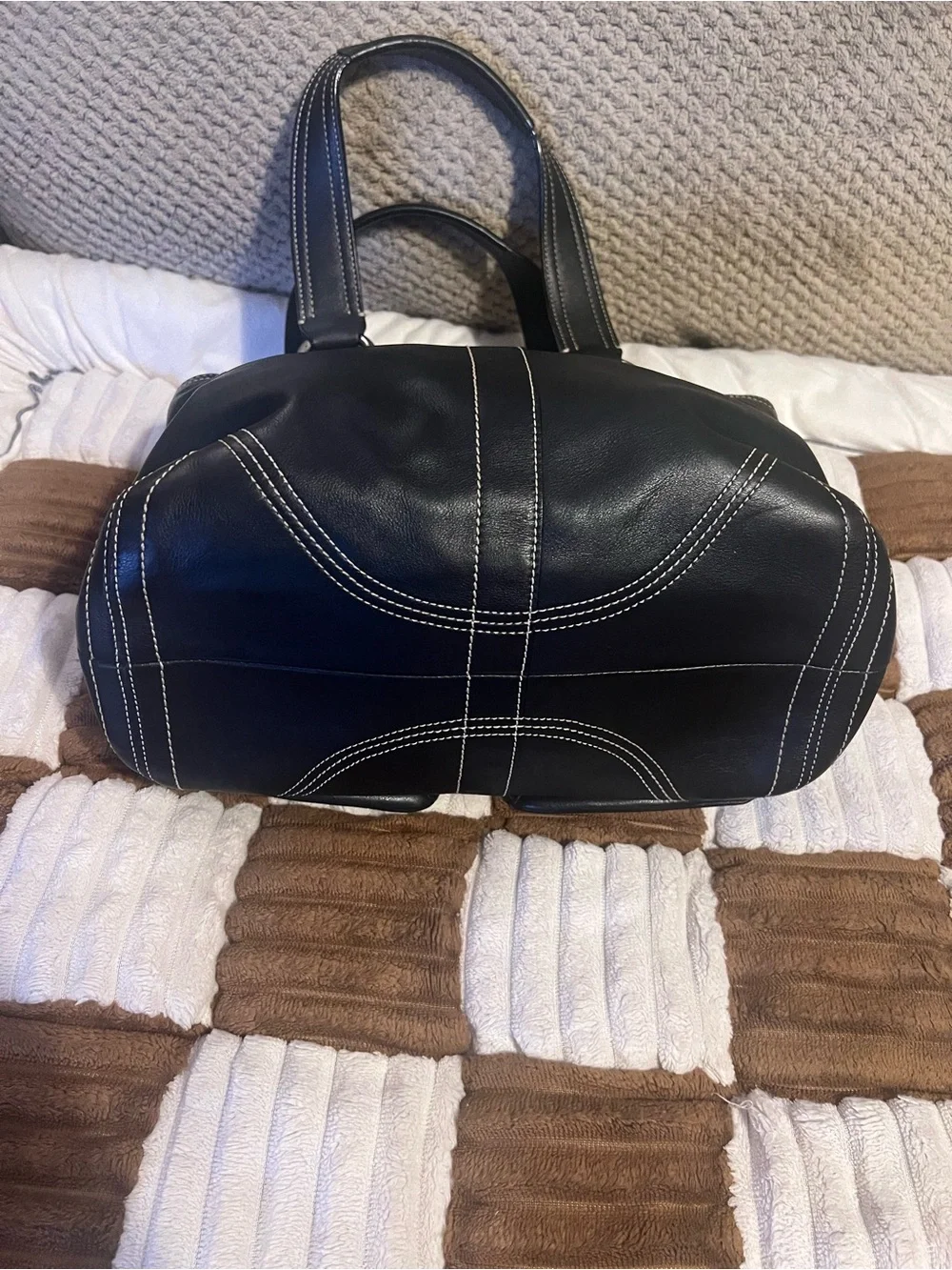 Coach Vintage Double Front Pocket Satchel in Black EUC!